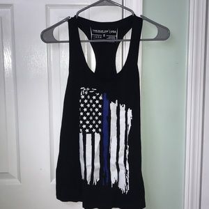 NWOT Thin Blue Line Flag Tank Top